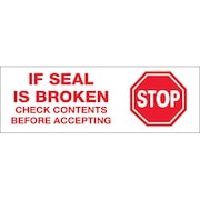 BSC PREFERRED 2'' x 55 yds. - ''Stop If Seal Is Broken...''Tape Logic Pre-Printed Carton Sealing Tape, 18PK T901P0118PK